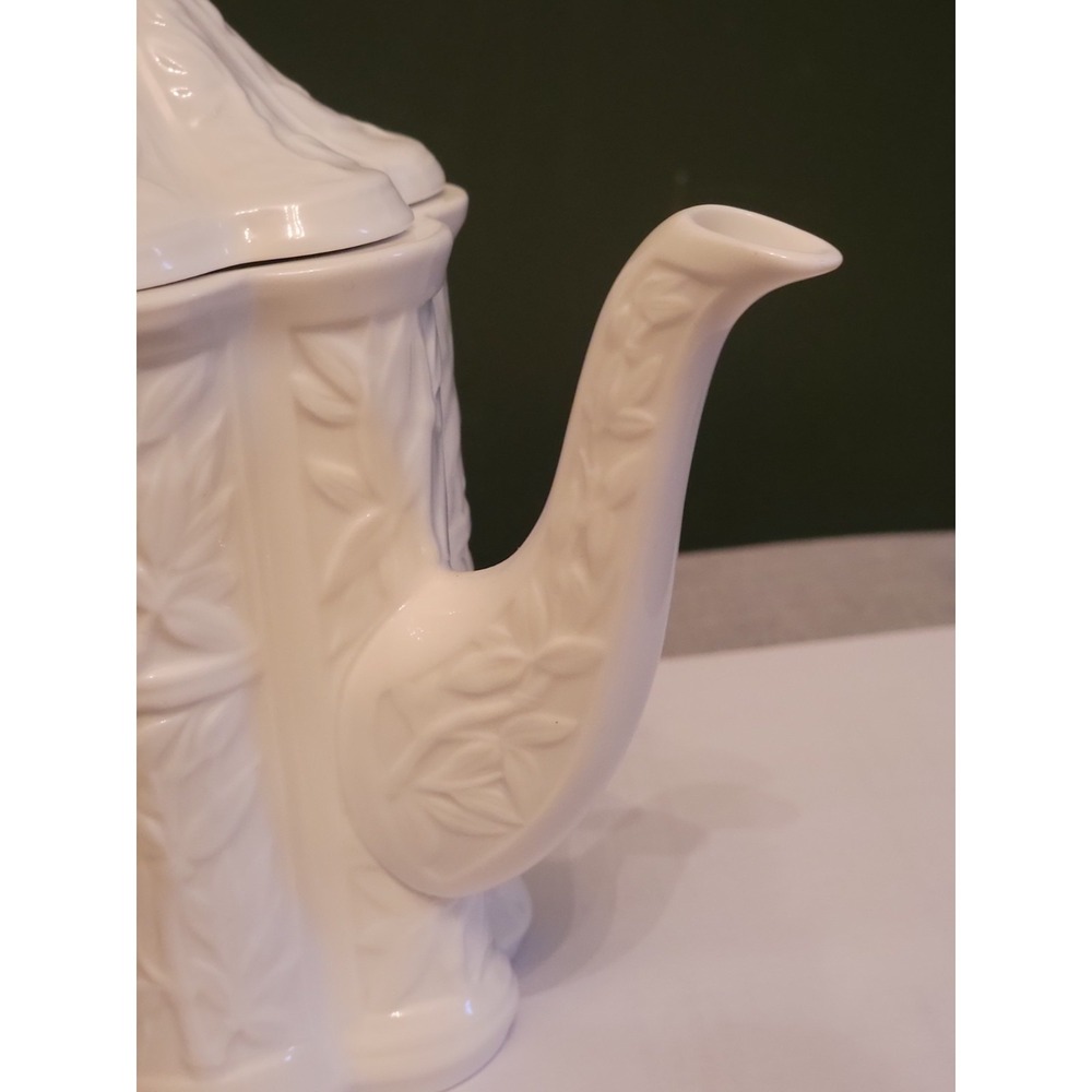 Spode F1420 Embossed Bamboo & Trellis Teapot - Spode Bone China England *Rare* - Picture 5 of 7